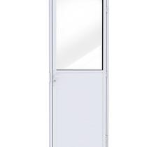 Porta de Alumínio de Giro Mista com Lambri e Vidro 215x85cm Lucasa Ideale Abertura Esquerda Porta de Alumínio de Giro Mista com Lambri e Vidro 215x85cm Lucasa Ideale Abertura Esquerda