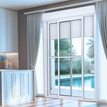 Porta de Aluminio Integrada Automatica 220v 231x150cm 2 Folhas