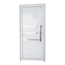 Porta de Alumínio Lambri 210x80cm com Friso e Puxador Super Brimak Abertura Direita Porta de Alumínio Lambri 210x80cm com Friso e Puxador Super Brimak Abertura Direita