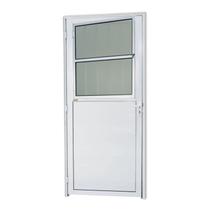 Porta de Alumínio Lambri 210x86cm com Grade e Vidro Mine Boreal Super Brimak