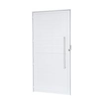 Porta de Alumínio Lambri 210x90cm Batente 4cm Cristal Branca Ramassol Abertura Esquerda