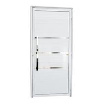 Porta de Alumínio Lambri 210x90cm com Puxador Evolution Brimak Abertura Esquerda Branco Porta de Alumínio Lambri 210x90cm com Puxador Evolution Brimak Abertura Esquerda Branco