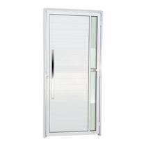Porta de Alumínio Lambri 210x90cm com Puxador Visione Brimak Abertura Esquerda