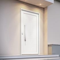 Porta de Alumínio Lambri 215x105cm com Puxador de 80 cm Lucasa Alumínio