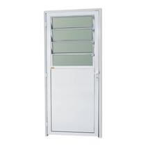 Porta de Alumínio Lambri Basculante 210x86cm com Vidro Mine Boreal Super Brimak Abertura Direita Branco Porta de Alumínio Lambri Basculante 210x86cm com Vidro Mine Boreal Super Brimak Abertura Direita Branco