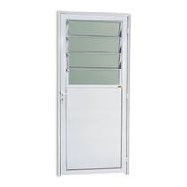 Porta de Alumínio Lambri Basculante 210x86cm com Vidro Mine Boreal Super Brimak Abertura Esquerda Branco Porta de Alumínio Lambri Basculante 210x86cm com Vidro Mine Boreal Super Brimak Abertura Esquerda Branco