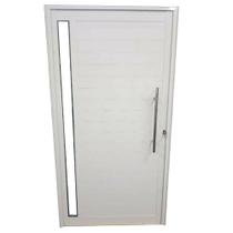 Porta De Alumínio Lambril 2,10 X 0,80 Linha 25 Premium com Visor e Puxador - Esquerda