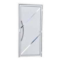 Porta de Alumínio Lambril 210x100cm com Puxador Duna Super Brimak Abertura Esquerda Branco