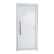 Porta de Alumínio Lambril 210x100cm com Puxador Super Brimak Abertura Esquerda Branco Porta de Alumínio Lambril 210x100cm com Puxador Super Brimak Abertura Esquerda Branco