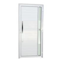 Porta de Alumínio Lambril 210x100cm com Puxador Visione Super Brimak Abertura Esquerda