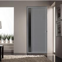 Porta de Alumínio Lambril 210x80cm com Visor Hale Esquadrias Abertura Esquerda Branco