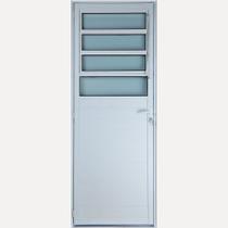 Porta De Alumínio Lambril Basculante 2,10 X 1,00 Esquerda Vidro Mini Boreal Linha All Soft Cor Branco