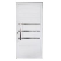 Porta de Alumínio Lambril Branco com Puxador e Friso Linha 25 - DC Porta de Alumínio Lambril Branco com Puxador e Friso Linha 25 - DC