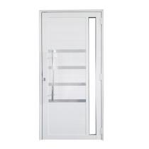 Porta de Alumínio Lambril Branco com Puxador, Friso e Vidro Linha 30 - DC