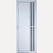 Porta De Alumínio Lambril Com Visor 2 Torres 2,10 X 0,90 Esquerda Linha All Soft Cor Branco