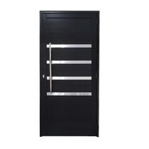 Porta de Alumínio Lambril Preto com Puxador e Friso Linha 30 - DC Porta de Alumínio Lambril Preto com Puxador e Friso Linha 30 - DC