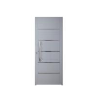Porta de Alumínio Lambril Solara com Puxador 100 x 210 Abertura Direita Branco Hale Esquadrias
