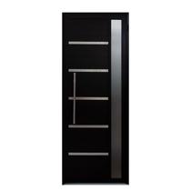 Porta de Alumínio Lambril Solara Preto com Visor e Puxador 80 x 210 Abertura Esquerda Porta de Alumínio Lambril Solara Preto com Visor e Puxador 80 x 210 Abertura Esquerda