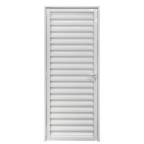 Porta De Aluminio Palheta Branca Ventilada Linha 25 - 210x90 Esquerda