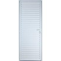 Porta De Alumínio Palheta Ventilada 2,10 X 0,60 Direita Linha All Soft Cor Branco