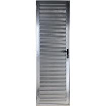 Porta De Alumínio Palheta Ventilada 2,10 X 0,60 Direita Linha All Soft Cor Brilhante
