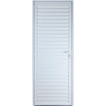 Porta De Alumínio Palheta Ventilada 2,10 X 0,70 Direita Linha All Soft Cor Branco