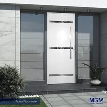 Porta de Alumínio Pivotante 220x110cm com Friso e Puxador Linha Project MGM