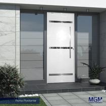 Porta de Alumínio Pivotante 220x120cm com Friso e Puxador Linha Project MGM