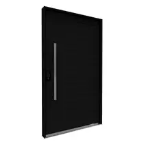 Porta de Alumínio Pivotante com Puxador de 1m Fechadura Digital 225cm X 130cm Lucasa Eccellente