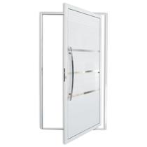 Porta de Alumínio Pivotante Lambri 210x100cm com Puxador Evolution Super Brimak Abertura Esquerda Branco Porta de Alumínio Pivotante Lambri 210x100cm com Puxador Evolution Super Brimak Abertura Esquerda Branco