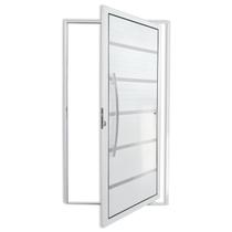 Porta de Alumínio Pivotante Lambri 210x100cm com Puxador Premium Super Brimak Abertura Esquerda Branco Porta de Alumínio Pivotante Lambri 210x100cm com Puxador Premium Super Brimak Abertura Esquerda Branco