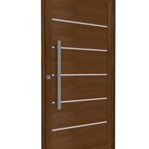 Porta de Alumínio Pivotante Lambri 215cm x 105cm Friso e Puxador de 80cm Lucasa Ideale Marrom Porta de Alumínio Pivotante Lambri 215cm x 105cm Friso e Puxador de 80cm Lucasa Ideale Marrom