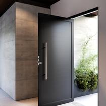 Porta de Alumínio Pivotante Lambri 215x105cm com Puxador de 80cm Lucasa Ideale Abertura Direita Porta de Alumínio Pivotante Lambri 215x105cm com Puxador de 80cm Lucasa Ideale Abertura Direita