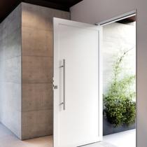 Porta de Alumínio Pivotante Lambri 215x105cm com Puxador de 80cm Lucasa Ideale Branco Porta de Alumínio Pivotante Lambri 215x105cm com Puxador de 80cm Lucasa Ideale Branco