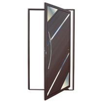Porta de Alumínio Pivotante Lambril 210x100cm com Puxador Corten Super Oasis Brimak Porta de Alumínio Pivotante Lambril 210x100cm com Puxador Corten Super Oasis Brimak