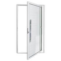 Porta de Alumínio Pivotante Lambril 210x120cm com Puxador Visione Super Brimak Abertura Esquerda