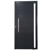 Porta de Alumínio Pivotante Preto Com Puxador e Vidro Linha 25 - DC Porta de Alumínio Pivotante Preto Com Puxador e Vidro Linha 25 - DC