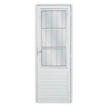 Porta de Alumínio Postico 210x80cm com 3 Vidros Mini Boreal Linha Solida MGM Abertura Esquerda Branco Porta de Alumínio Postico 210x80cm com 3 Vidros Mini Boreal Linha Solida MGM Abertura Esquerda Branco
