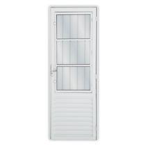 Porta de Alumínio Postico 210x90cm com 3 Vidros Lisos Linha Solida Mgm Abertura Direita