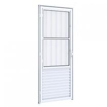 Porta de Alumínio Postigo 215x85cm com Grade Tubular Riobras Aluminíos Branco