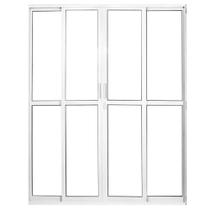 Porta de Alumínio Sacada 4 Folhas Branca Linha 25 Com Fechadura - DC Porta de Alumínio Sacada 4 Folhas Branca Linha 25 Com Fechadura - DC