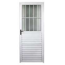 Porta de Alumínio Social 210x90cm Branca Direita - FACCE