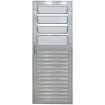 Porta de Alumínio Travessa Basculante 2,10 x 0,80 Metros Brilhante Esquerda - 0957 - JANELLOT