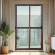 Porta de Correr 2 Folhas Moveis 210 X 200 Elite com Fecho Automático Vidro Liso Porta de Correr 2 Folhas Moveis 210 X 200 Elite com Fecho Automático Vidro Liso