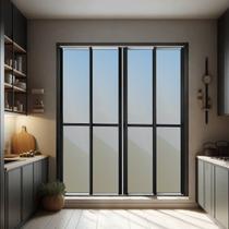 Porta de Correr 4 Folhas Moveis 210 X 240 Elite com Fecho Automático Vidro Reflex Porta de Correr 4 Folhas Moveis 210 X 240 Elite com Fecho Automático Vidro Reflex