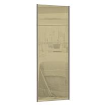 Porta de Correr 80cm com Vidro Reflecta e Puxador Champagne com Kit Ferragem Prime Plus Luciane