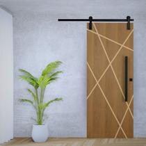 Porta de Correr Agatha Trilho Soft Puxador Barra Chata 800 Mm 110 X 210 Abertura Direita