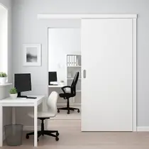 Porta de Correr Branca Prime 80x210 com Kit Completo