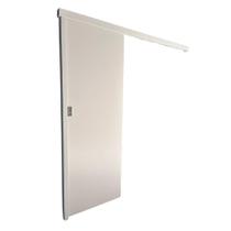 Porta de correr branco prime 80x210 kit madeira completa