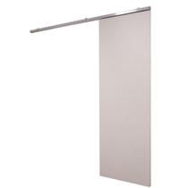 Porta De Correr Branco Prime Com Kit Alumínio Cinza Claro - 210x100 Porta De Correr Branco Prime Com Kit Alumínio Cinza Claro - 210x100